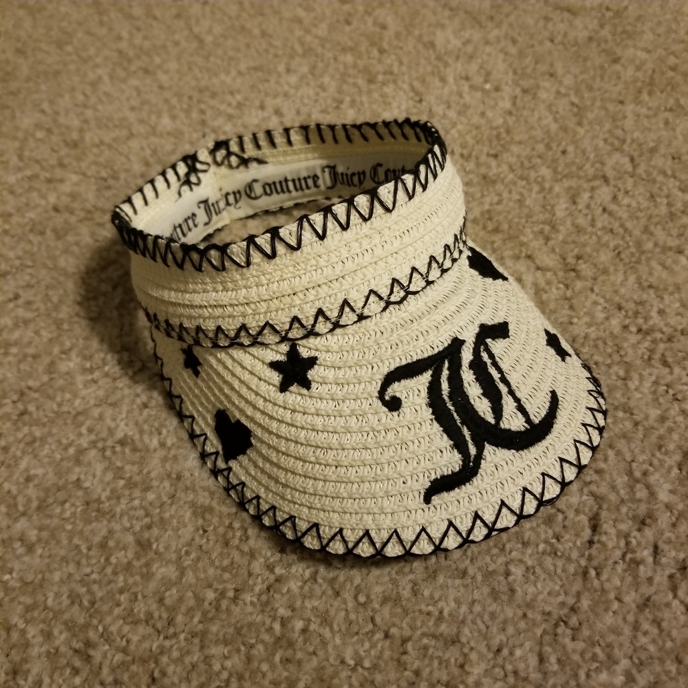 Juicy Couture Straw/Raffia Sun Summer Visor Hat